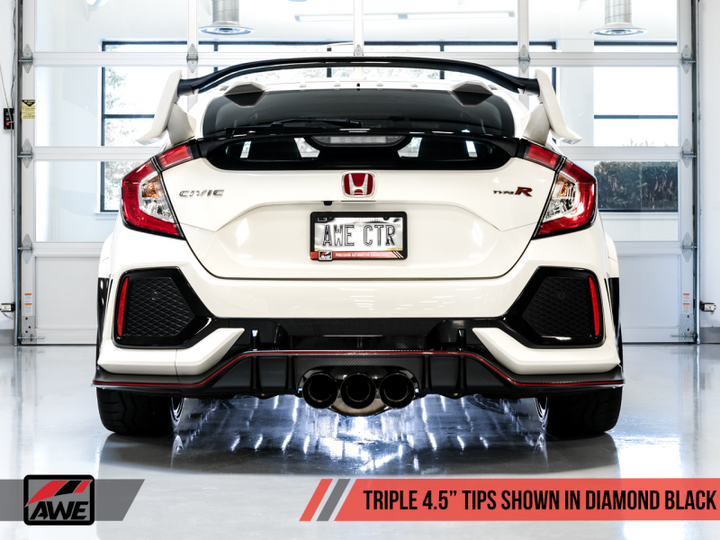 AWE Tuning 2017+ Honda Civic Type R Track Edition Exhaust w/Front Pipe & Triple Diamond Black Tips - Premium Catback from AWE Tuning - Just 5211.76 SR! Shop now at Motors