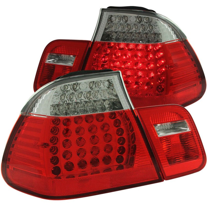 ANZO 1999-2001 BMW 3 Series E46 LED Taillights Red/Clear 4pc - Premium Tail Lights from ANZO - Just 1323.08 SR! Shop now at Motors