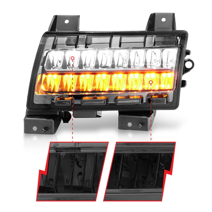 ANZO 2018-2021 Jeep Wrangler LED Side Markers Chrome Housing Smoke Lens w/ Seq. Signal Sport Bulb - Premium Lights Corner from ANZO - Just 1105.35 SR! Shop now at Motors