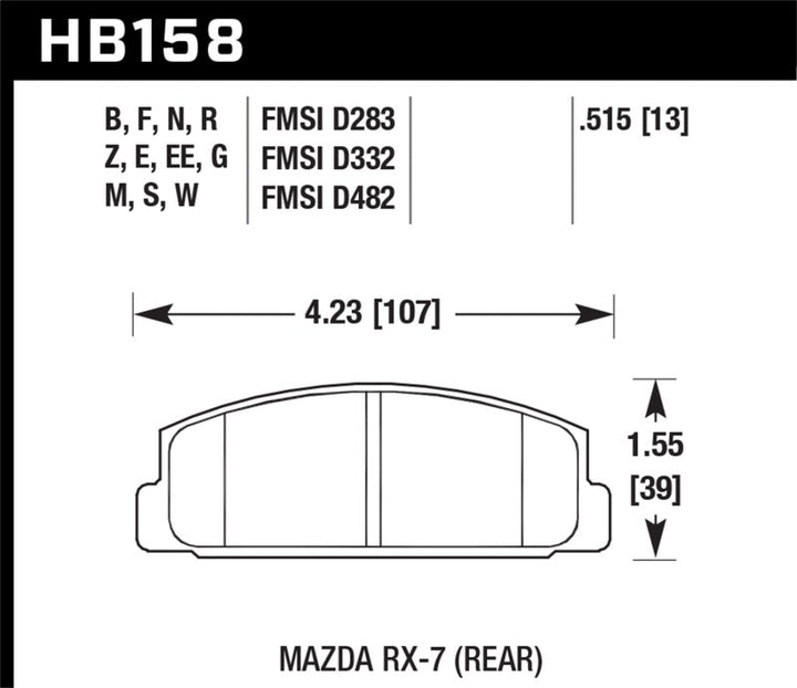 Hawk 03-05 Mazda 6 / 84-95 Mazda RX-7 HT-10 Race Rear Brake Pads - Premium Brake Pads - Racing from Hawk Performance - Just 635.50 SR! Shop now at Motors