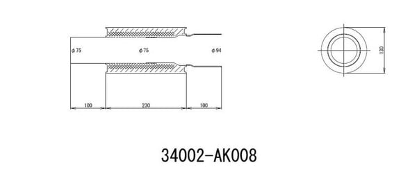 HKS UNIVERSAL EX H/M SUS 130-75 (MOQ: 8pcs) - Premium Muffler from HKS - Just 798.24 SR! Shop now at Motors