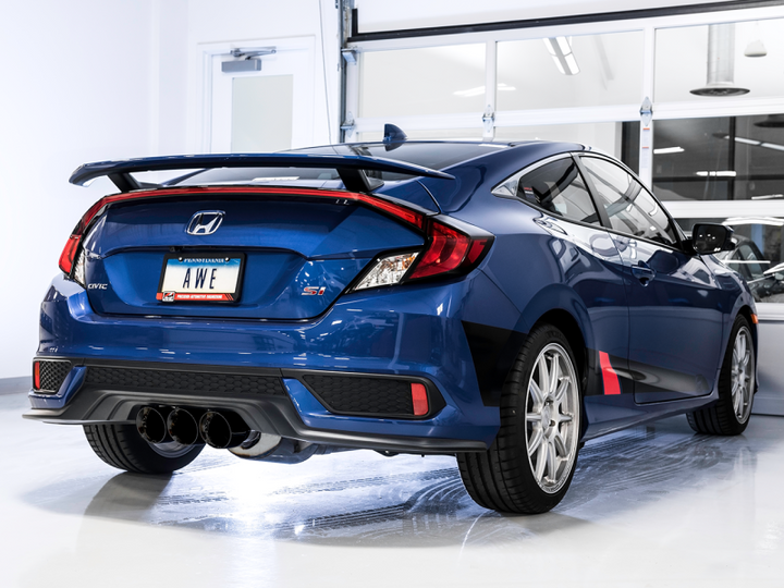 AWE Tuning 2016+ Honda Civic Si Touring Edition Exhaust w/Front Pipe & Triple Diamond Black Tips - Premium Catback from AWE Tuning - Just 5965.48 SR! Shop now at Motors