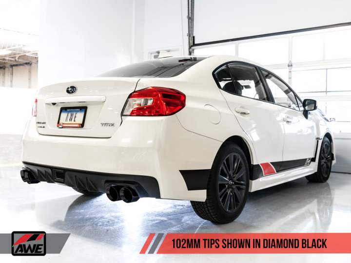 AWE Tuning Subaru WRX/STI VA/GV Sedan Track Edition Exhaust - Diamond Black Tips (102mm) - Premium Catback from AWE Tuning - Just 4671.23 SR! Shop now at Motors