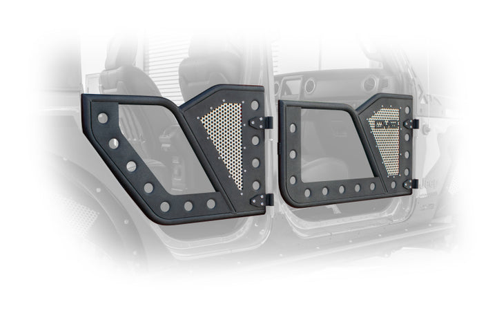 DV8 Offroad Jeep 18+ Wrangler JL / 20+ Gladiator JT Front Rock Doors w/ Perforated Aluminum Mesh - Premium Doors from DV8 Offroad - Just 2284.09 SR! Shop now at Motors