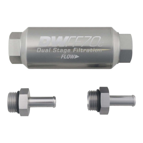 DeatschWerks 3/8in 10 Micron 70mm Compact In-Line Fuel Filter Kit - Premium Fuel Filters from DeatschWerks - Just 498.99 SR! Shop now at Motors