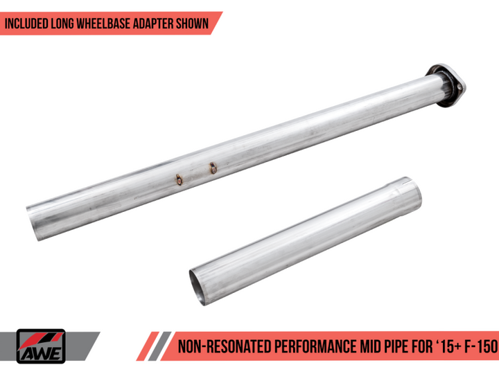 AWE Tuning 2015+ Ford F-150 Non-Resonated Performance Mid Pipe - Premium Connecting Pipes from AWE Tuning - Just 851.55 SR! Shop now at Motors