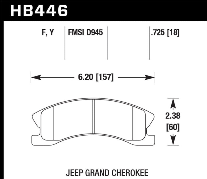 Hawk 99-04 Jeep Grand Cherokee w/ Akebono Front Calipers ONLY LTS Street Front Brake Pads - Premium Brake Pads - OE from Hawk Performance - Just 348.16 SR! Shop now at Motors