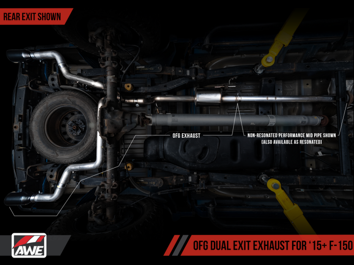 AWE Tuning 2015+ Ford F-150 Non-Resonated Performance Mid Pipe - Premium Connecting Pipes from AWE Tuning - Just 851.55 SR! Shop now at Motors