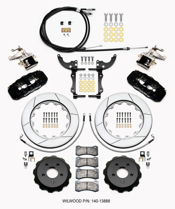 Wilwood AERO4 / MC4 Rear Kit 14.00 2015-Up Mustang w/Lines & Cables - Premium Big Brake Kits from Wilwood - Just 8357.22 SR! Shop now at Motors