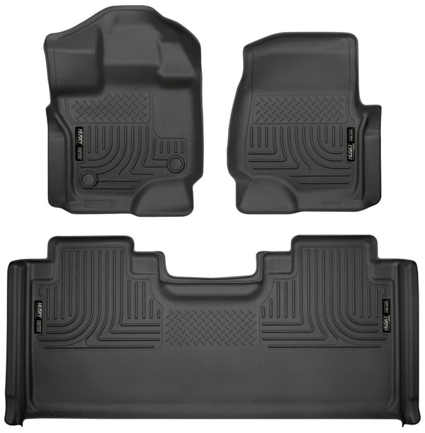 Husky Liners 15-19 F-150 SuperCab Weatherbeater Black Front & 2nd Seat Floor Liners - Premium Floor Mats - Rubber from Husky Liners - Just 525.20 SR! Shop now at Motors