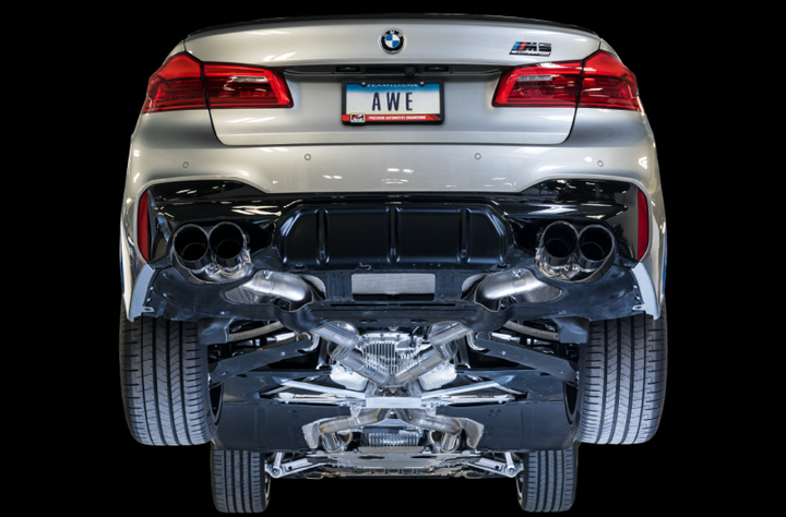 AWE Tuning 18-19 BMW F90 M5 SwitchPatch Cat-Back Exhaust- Black Diamond Tips - Premium Catback from AWE Tuning - Just 12352.45 SR! Shop now at Motors