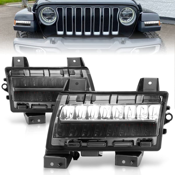 ANZO 2018-2021 Jeep Wrangler LED Side Markers Chrome Housing Smoke Lens w/ Seq. Signal Sport Bulb - Premium Lights Corner from ANZO - Just 1105.35 SR! Shop now at Motors