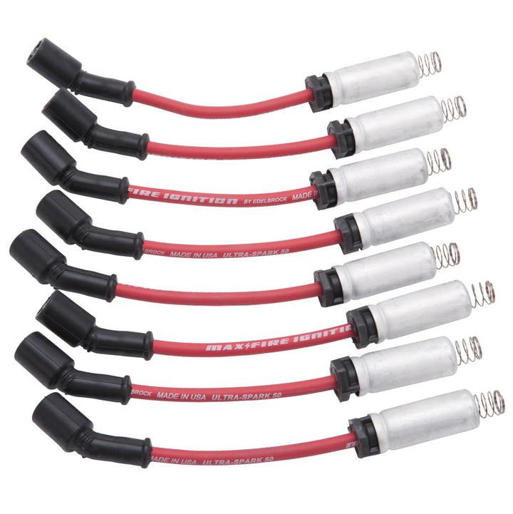 Edelbrock Spark Plug Wire Set Ls Kit w/ Metal Sleeves 99-15 50 Ohm Resistance Red Wire (Set of 8) - Premium Spark Plug Wire Sets from Edelbrock - Just 378.89 SR! Shop now at Motors