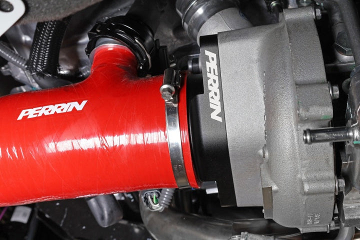 PERRIN 22-24 Subaru WRX / 20-25 LGT &amp; OBXT Turbo Inlet Hose w/Turbo Adapter Flange (Short) - Red - Premium Hoses from Perrin Performance - Just 801.76 SR! Shop now at Motors