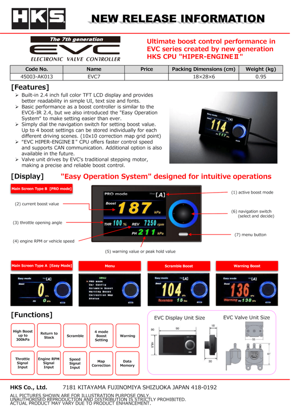 HKS EVC7-IR 2.4 - Premium Boost Controllers from HKS - Just 2441.30 SR! Shop now at Motors