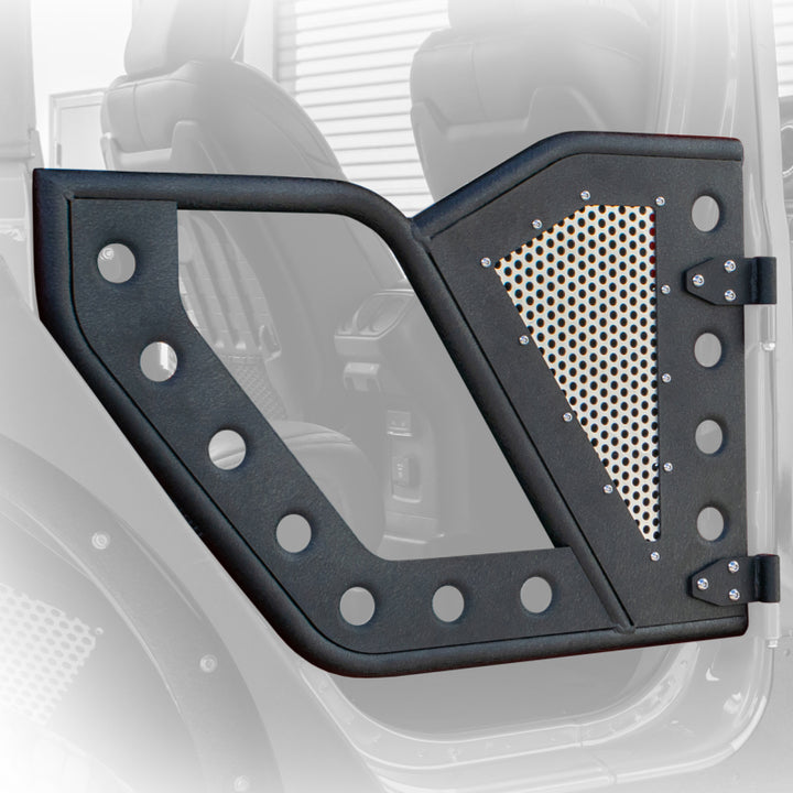 DV8 Offroad Jeep 18+ Wrangler JL / 20+ Gladiator JT Front Rock Doors w/ Perforated Aluminum Mesh - Premium Doors from DV8 Offroad - Just 2284.09 SR! Shop now at Motors