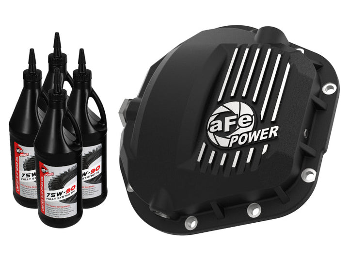 aFe Pro Series Front Diff Cover Black w/ Machined Fins 17-21 Ford Trucks (Dana 60) w/ Gear Oil - Premium Diff Covers from aFe - Just 1555.15 SR! Shop now at Motors