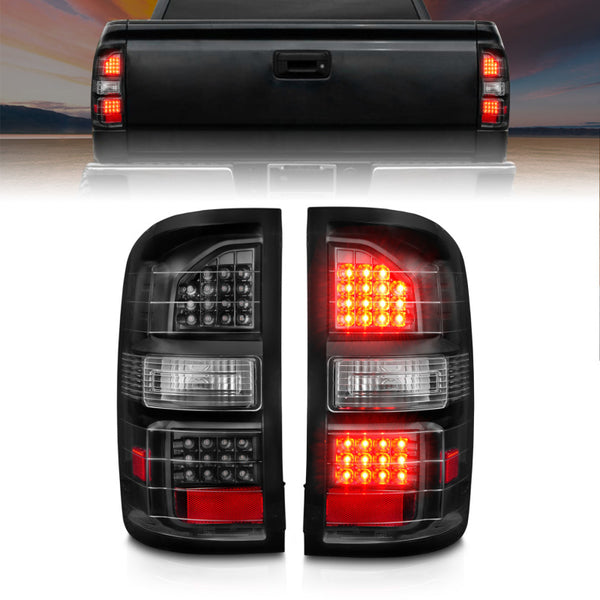 ANZO 2014-2018 GMC Sierra LED Tail Lights Black Housing Clear Lens - Premium Tail Lights from ANZO - Just 1465.54 SR! Shop now at Motors