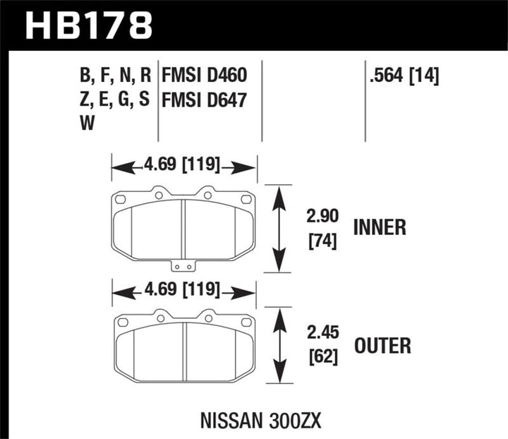 Hawk 06-07 WRX / 89-96 Nissan 300ZX / 89-93 Skyline GT-R Performance Ceramic Front Pads - Premium Brake Pads - Performance from Hawk Performance - Just 638.88 SR! Shop now at Motors