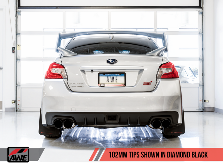AWE Tuning Subaru STI VA / WRX GV / STI GV Sedan Touring Edition Exhaust - Diamond Black Tip (102mm) - Premium Catback from AWE Tuning - Just 5797.41 SR! Shop now at Motors