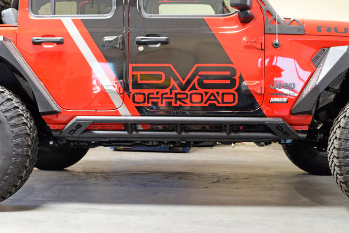 DV8 Offroad 2018+ Jeep Wrangler JL Tubular Rock Slider Step w/ Plated End Caps - Premium Side Steps from DV8 Offroad - Just 2357.82 SR! Shop now at Motors