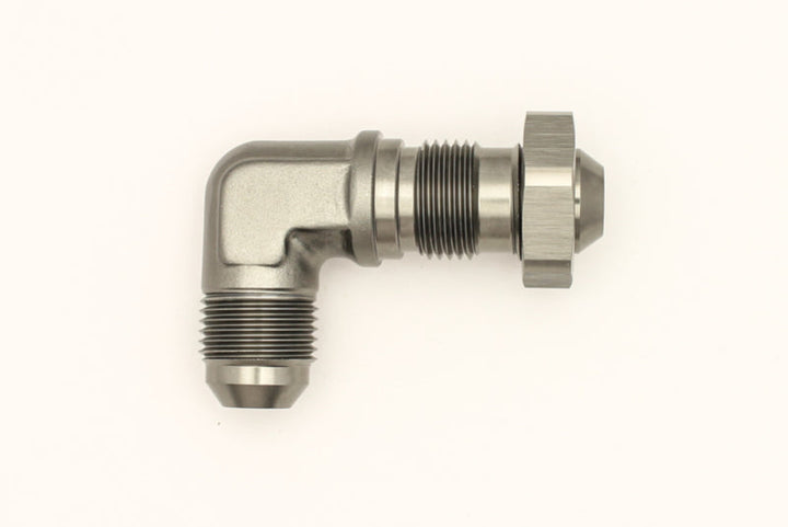 DeatschWerks 8AN Male Flare To 8AN Male Flare Bulkhead Adapter 90-Degree (Incl. Nut) - Premium Fittings from DeatschWerks - Just 60.05 SR! Shop now at Motors