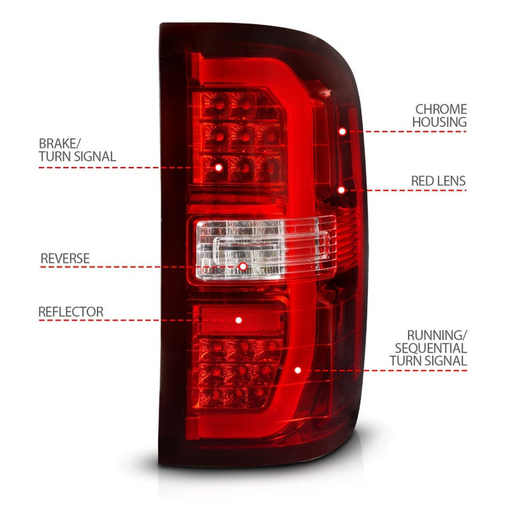 ANZO 14-18 GMC Sierra 1500 LED Taillights Red/Clear - Premium Tail Lights from ANZO - Just 2108.67 SR! Shop now at Motors