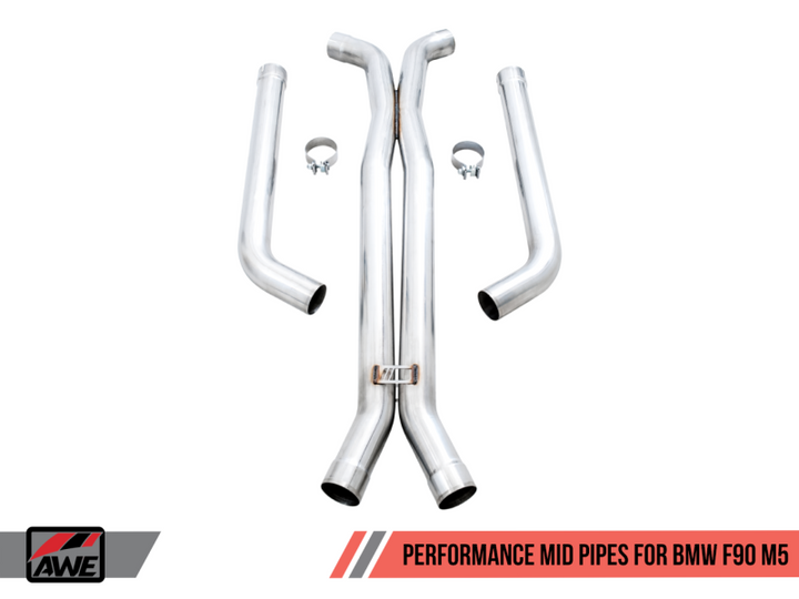 AWE Tuning 18-19 BMW F90 M5 Non-Resonated Performance Mid Pipes - Premium Connecting Pipes from AWE Tuning - Just 3911.58 SR! Shop now at Motors