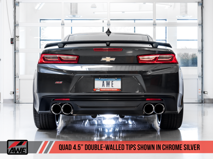 AWE Tuning 16-19 Chevrolet Camaro SS Axle-back Exhaust - Track Edition (Quad Chrome Silver Tips) - Premium Axle Back from AWE Tuning - Just 3534.72 SR! Shop now at Motors