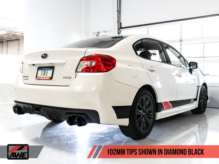 AWE Tuning 2015+ Subaru WRX VA Sedan Touring Edition Exhaust - Diamond Black Tips (102mm) - Premium Catback from AWE Tuning - Just 5952.26 SR! Shop now at Motors