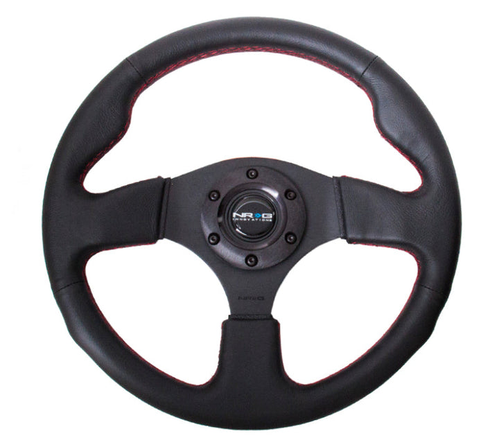 NRG Reinforced Steering Wheel (320mm) Leather w/Red Stitch - Premium Steering Wheels from NRG - Just 503.28 SR! Shop now at Motors