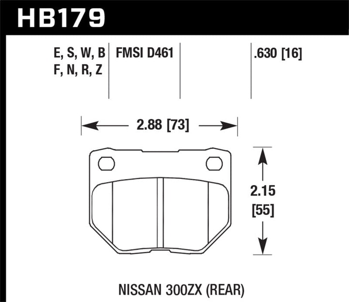 Hawk 2/1989-1996 Nissan 300ZX Base (Excl. Turbo) HPS 5.0 Rear Brake Pads - Premium Brake Pads - Performance from Hawk Performance - Just 540.85 SR! Shop now at Motors