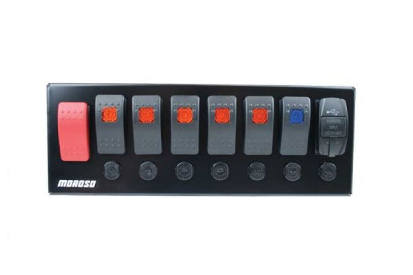 Moroso Switch Panel Rocker LED w/USB & Breakers Rollcage