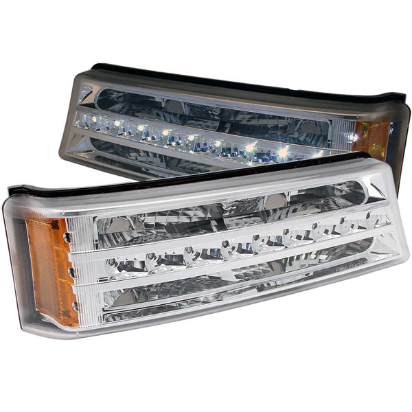 ANZO 2003-2006 Chevrolet Silverado 1500 LED Parking Lights Chrome w/ Amber Reflector - Premium Lights Corner from ANZO - Just 947.68 SR! Shop now at Motors