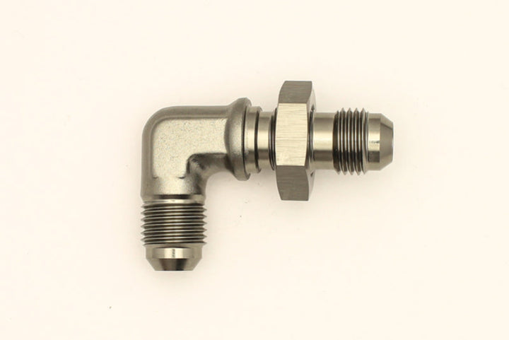 DeatschWerks 6AN Male Flare To 6AN Male Flare Bulkhead Adapter 90-Degree (Incl. Nut) - Premium Fittings from DeatschWerks - Just 56.29 SR! Shop now at Motors