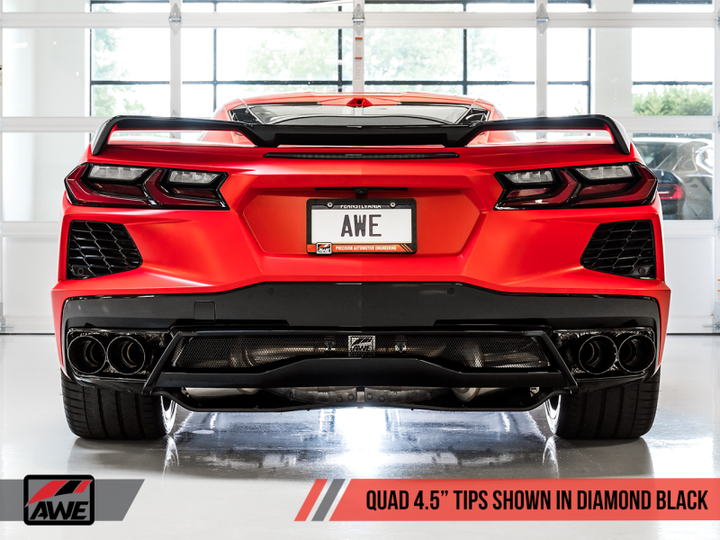 AWE Tuning 2020 Chevrolet Corvette (C8) Track Edition Exhaust - Quad Diamond Black Tips - Premium Catback from AWE Tuning - Just 8590.31 SR! Shop now at Motors