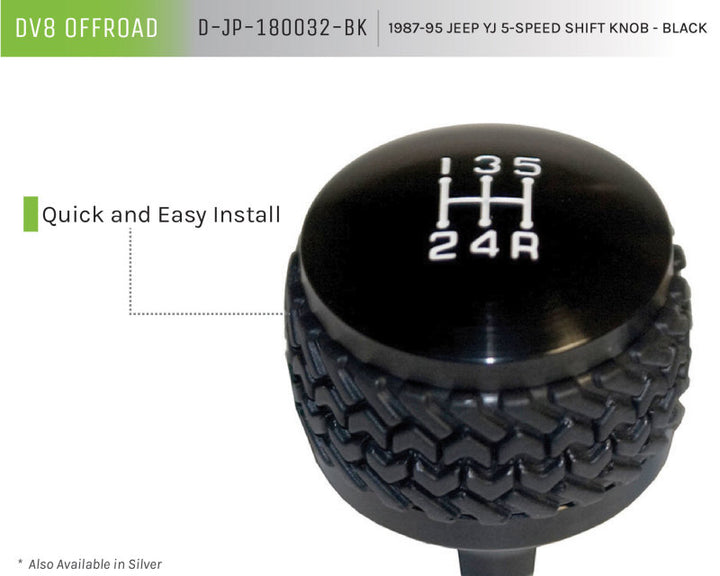 DV8 Offroad 1987-1995 Jeep YJ 5-Speed Shift Knob Black - Premium Shift Knobs from DV8 Offroad - Just 219.38 SR! Shop now at Motors