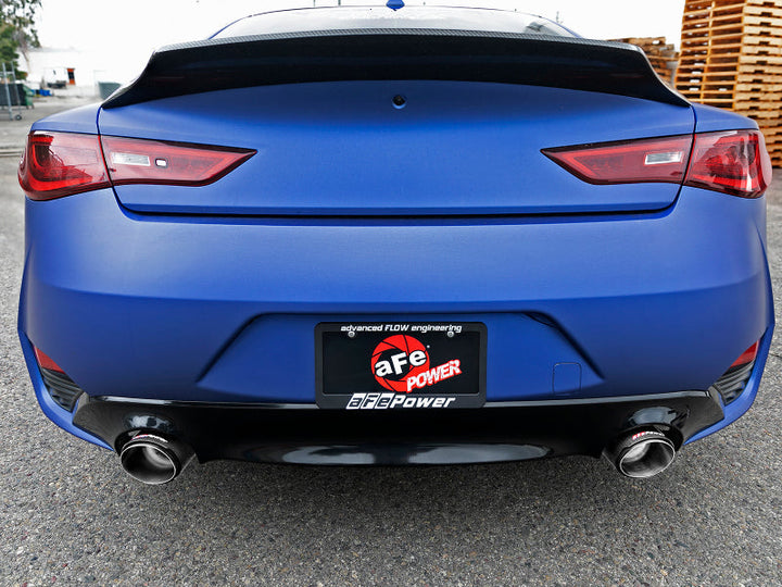 aFe POWER Takeda 2.5in 304 SS CB Exhaust w/ Carbon Fiber Tips 17-19 Infiniti Q60 V6-3.0L (tt) - Premium Catback from aFe - Just 6755.32 SR! Shop now at Motors