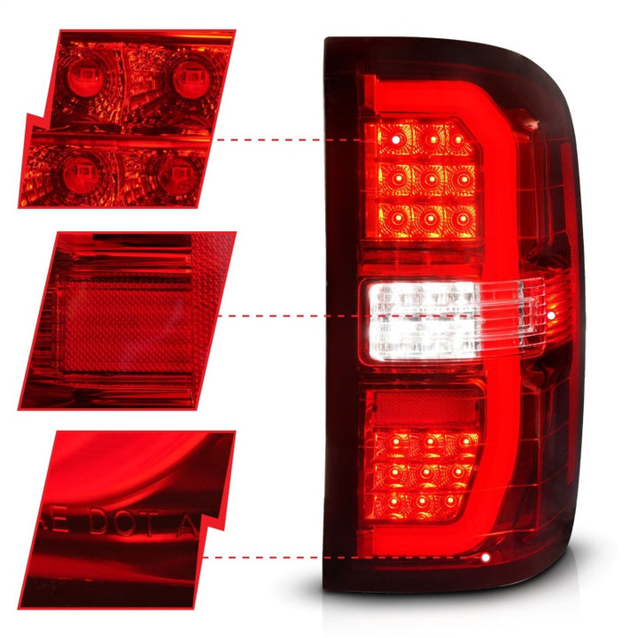 ANZO 14-18 GMC Sierra 1500 LED Taillights Red/Clear - Premium Tail Lights from ANZO - Just 2108.67 SR! Shop now at Motors