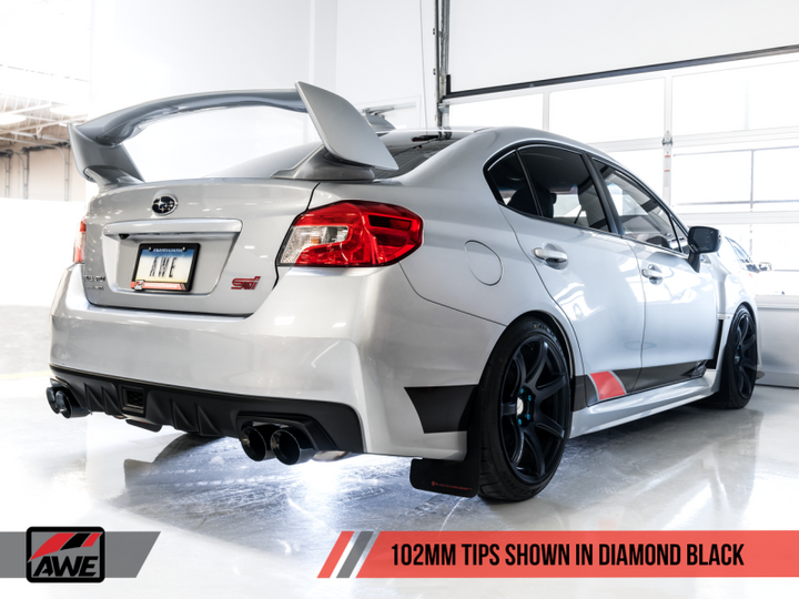 AWE Tuning Subaru STI VA / WRX GV / STI GV Sedan Touring Edition Exhaust - Diamond Black Tip (102mm) - Premium Catback from AWE Tuning - Just 5797.41 SR! Shop now at Motors