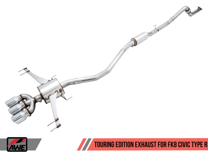 AWE Tuning 2017+ Honda Civic Type R Touring Edition Exhaust w/Front Pipe & Triple Chrome Silver Tips - Premium Catback from AWE Tuning - Just 5590.08 SR! Shop now at Motors