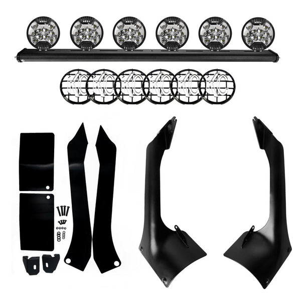 KC HiLiTES 18-21 Jeep JL/JT 50in. Overhead Xross Bar Kit w/(6) SlimLite LED Lights 300W - Black - Premium Light Bars & Cubes from KC HiLiTES - Just 6077.82 SR! Shop now at Motors