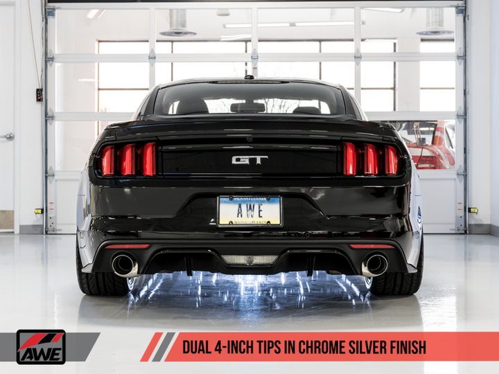 AWE Tuning S550 Mustang GT Cat-back Exhaust - Track Edition (Diamond Black Tips) - Premium Catback from AWE Tuning - Just 4483.53 SR! Shop now at Motors